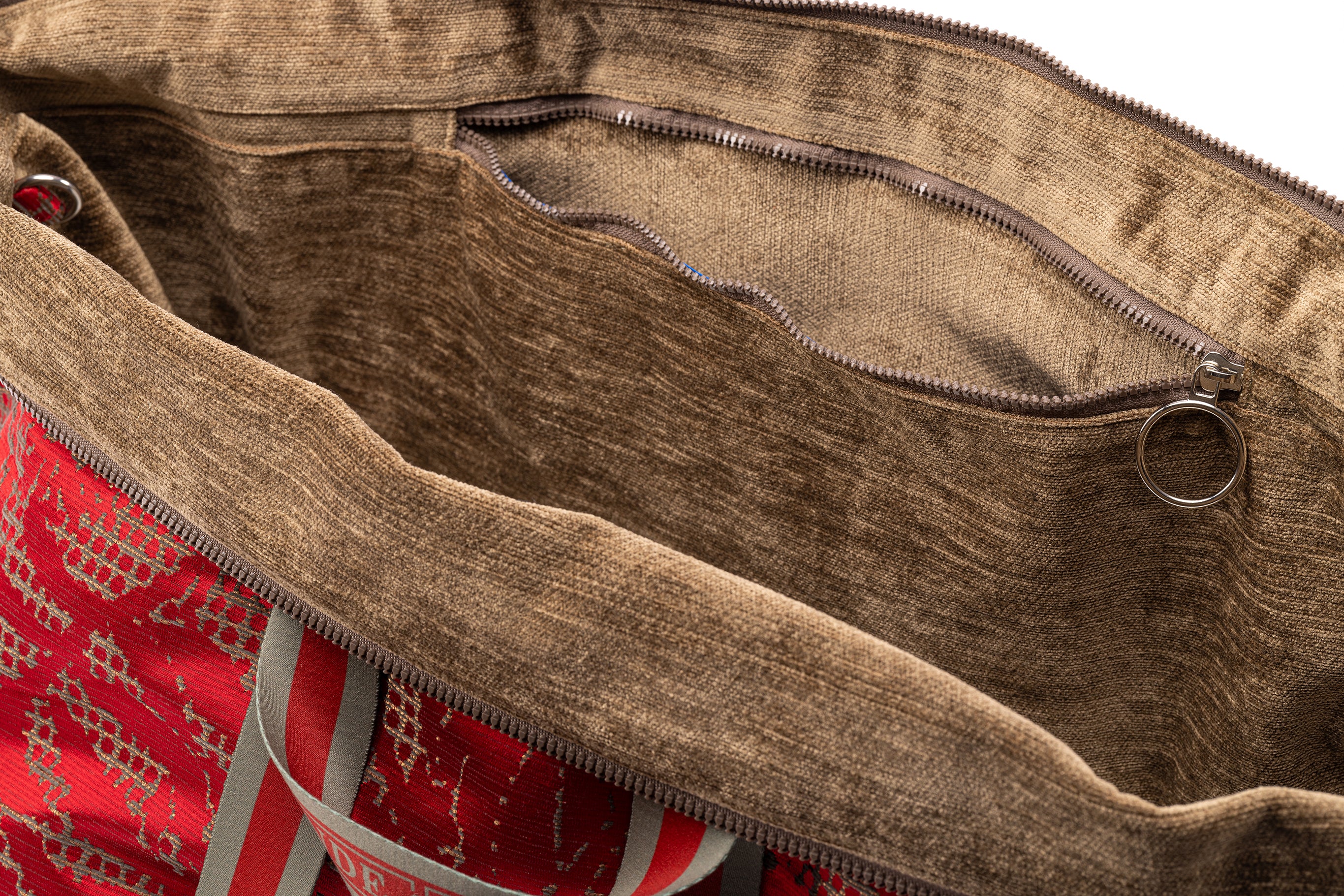 Dettaglio tasca interna con zip - Borsa Crivellina Grande Brera